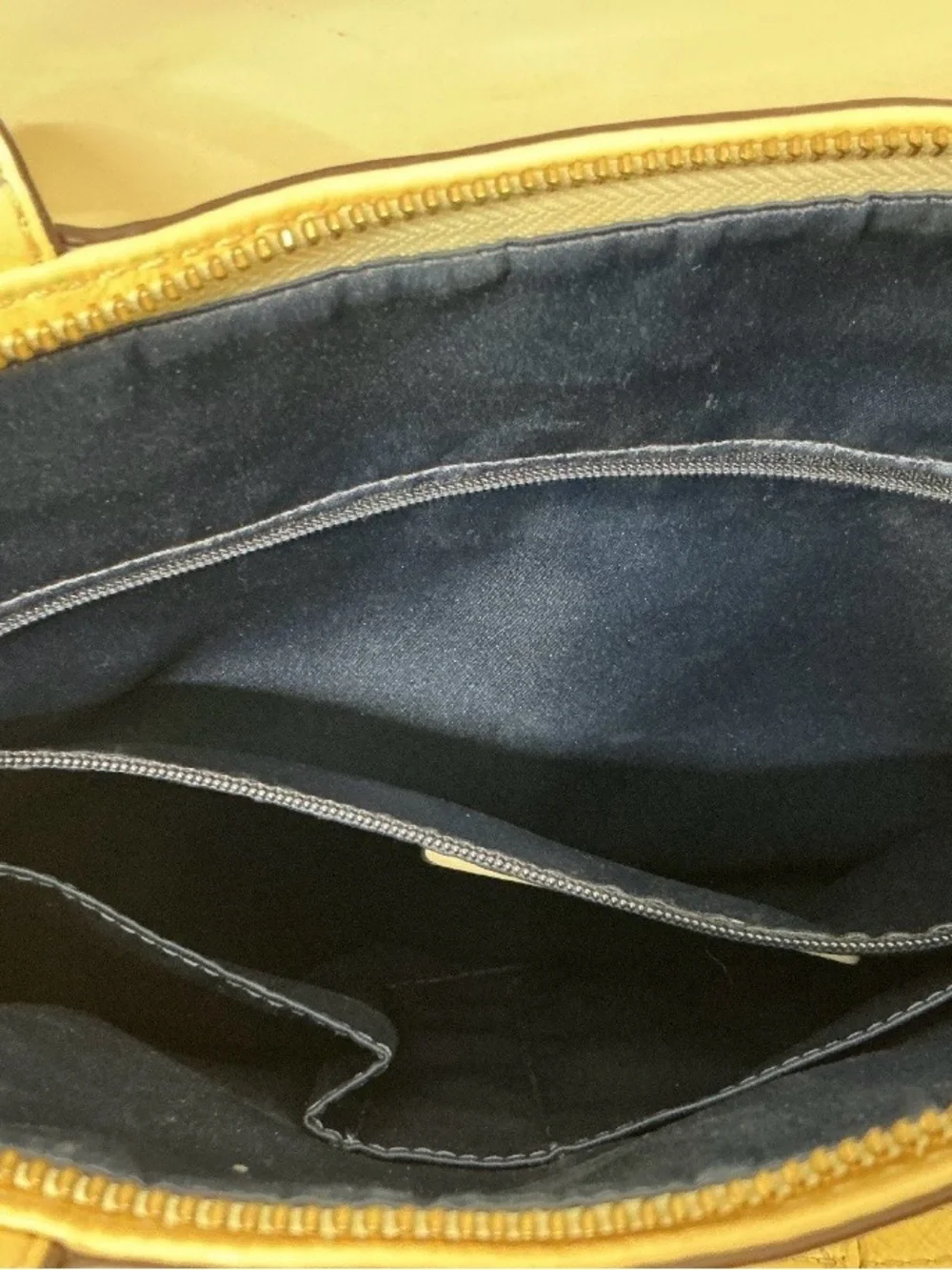 Coach Metallic Light Yellow Leather Tote